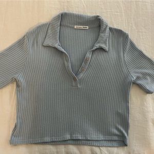 Reformation Short Sleeve Boxy Crop Polo